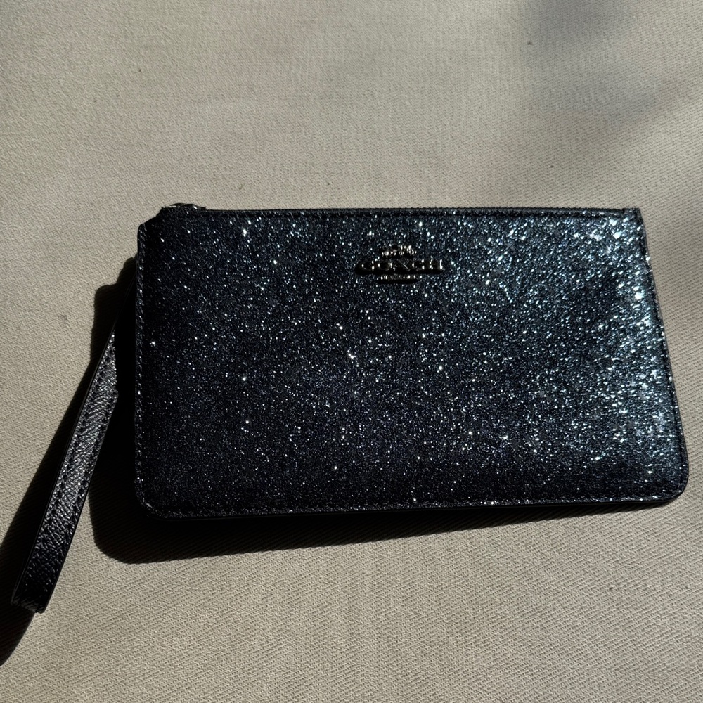 Coach Black Sparkle Wristlet
